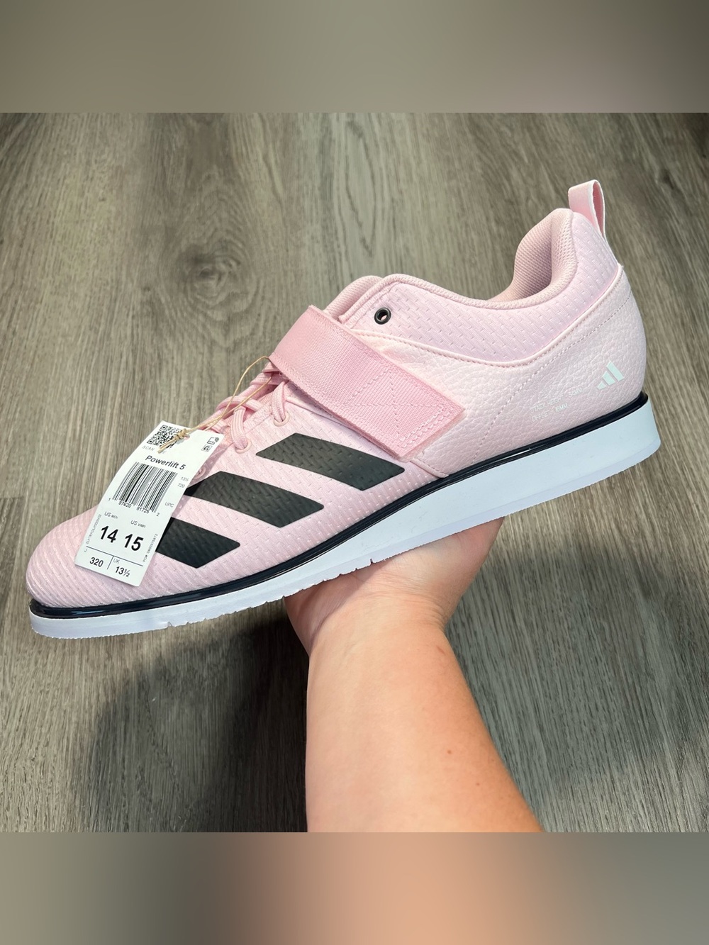 New Adidas Powerlift 5 Weight Lifting Gym Shoes Men’s Sz 14 JP9879 Pink White
